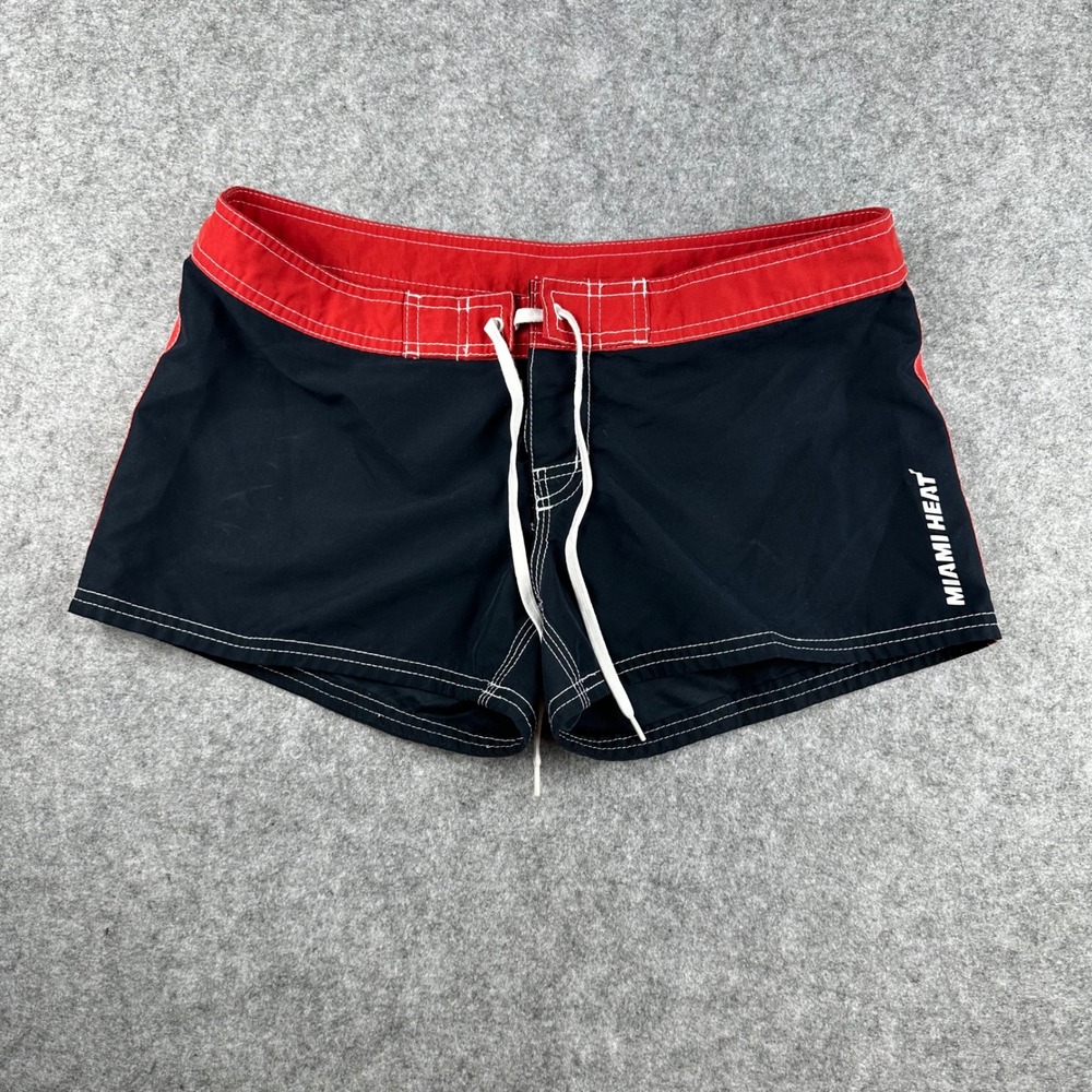 Ocean Pacific NBA Miami Heat Board Shorts Women 5 Black Red Swim Trunks